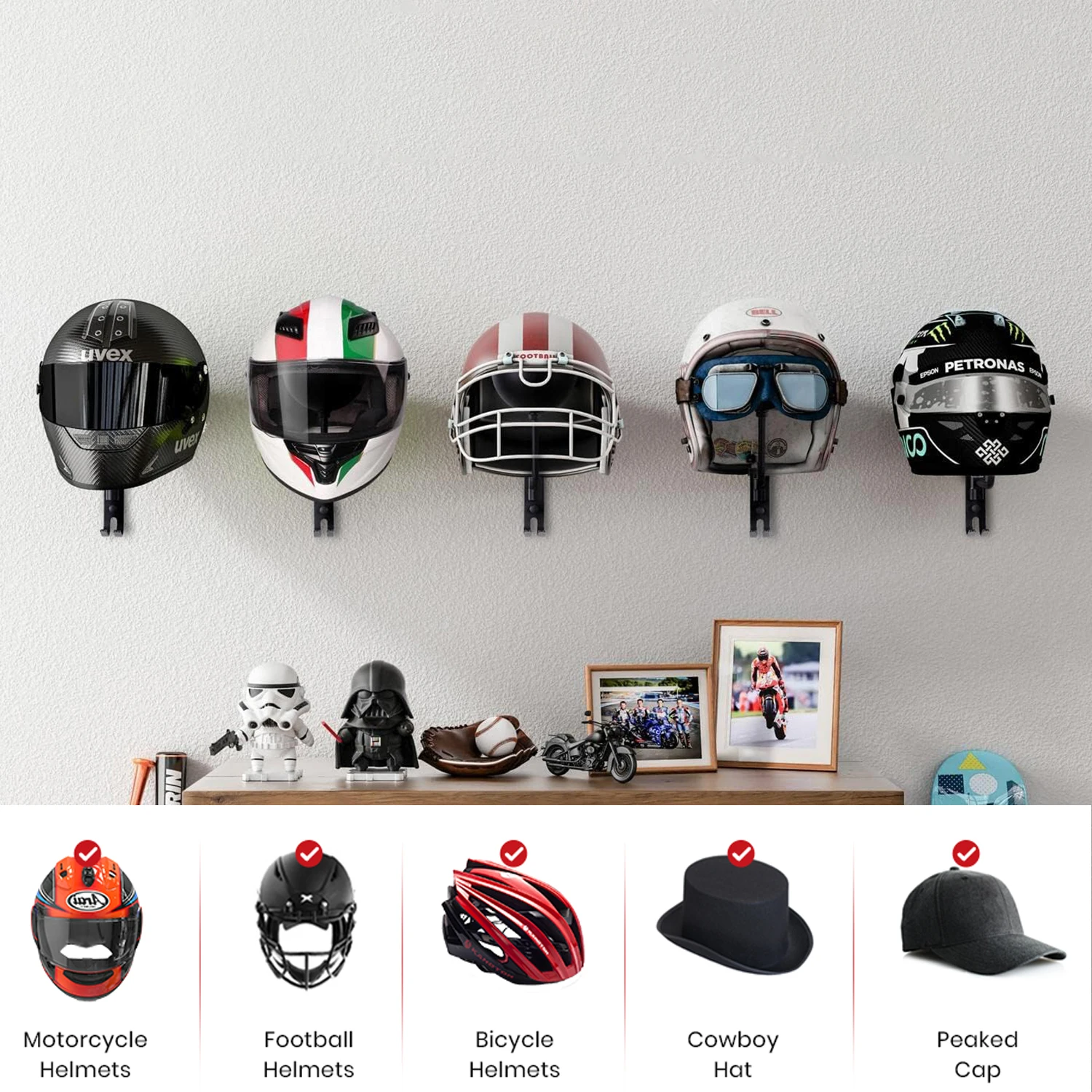 Suporte para capacete de motoc - Cycling Gear Wall Hanger avaliação e preço