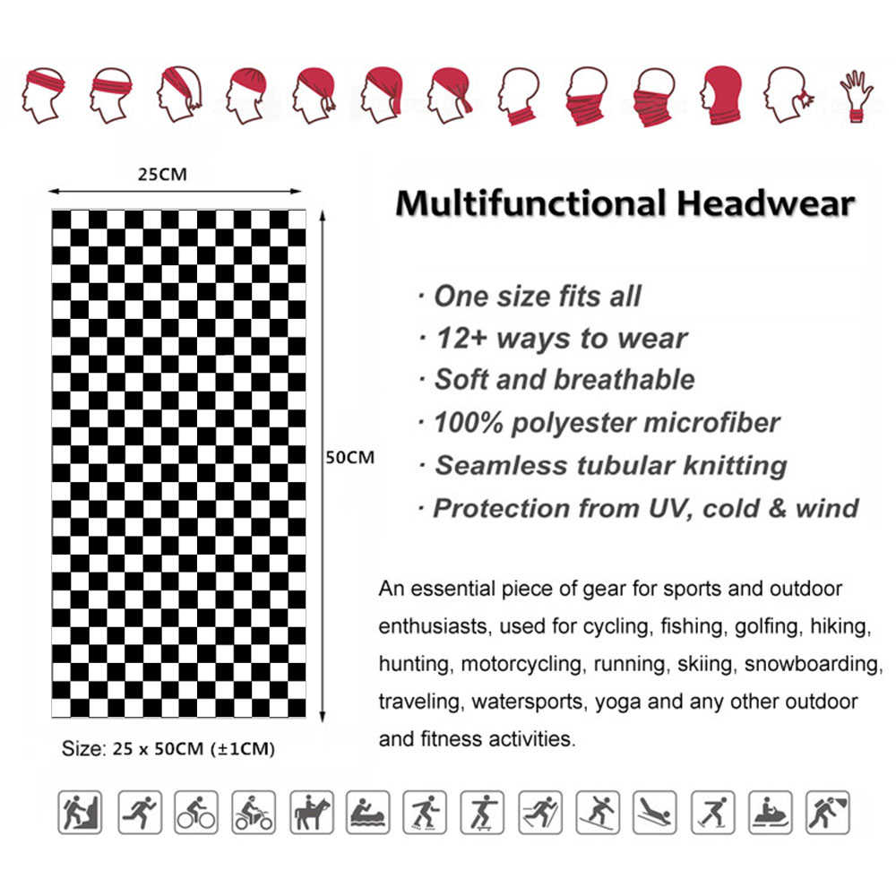 Xadrez ska impresso bandana pe - Cycling Gear Usa avaliação e preço